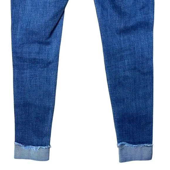 KanCan Women’s High Rise Medium Wash Distressed Cuffed Skinny Jeans - Picture 6 of 7